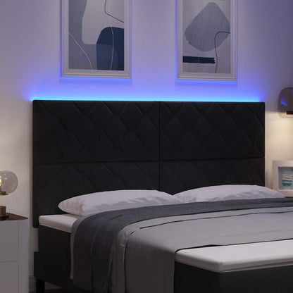 vidaXL LED Kopfteil Schwarz 180 cm Kunstleder