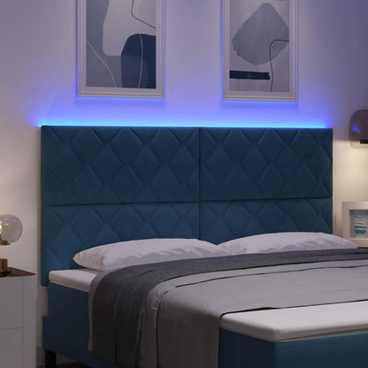 vidaXL LED Kopfteil Dunkelblau 180 cm Kunstleder