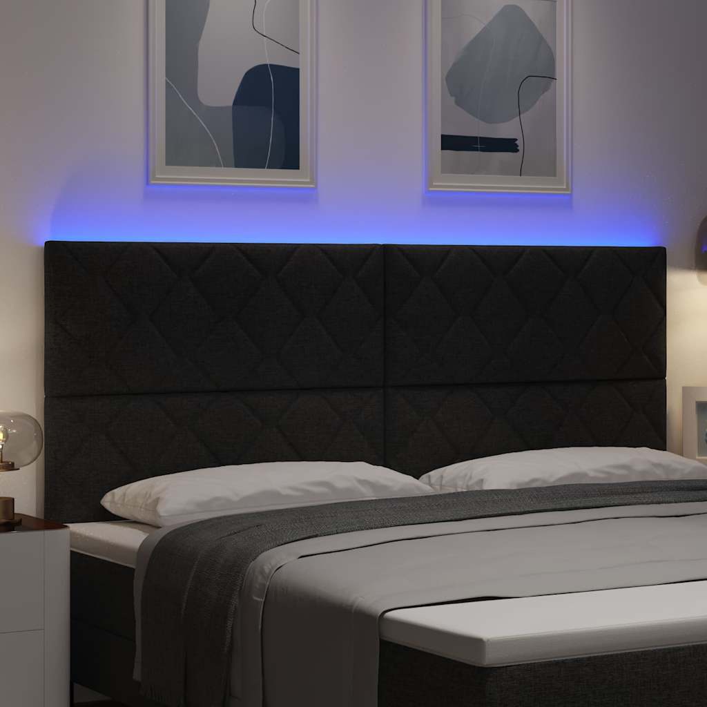 vidaXL Kopfteil Schwarz 200 cm Stoff