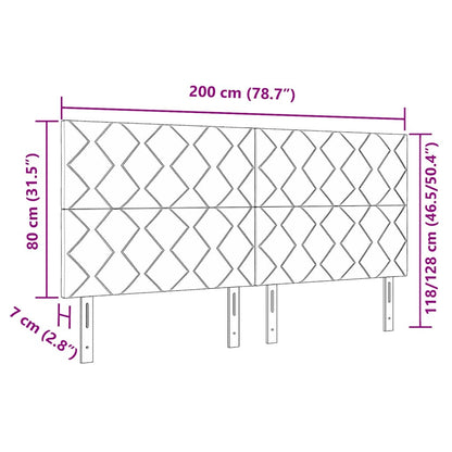 vidaXL Kopfteil Hellgrau 200 cm Stoff