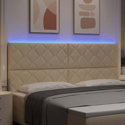 vidaXL Kopfteil Creme 200 cm Stoff