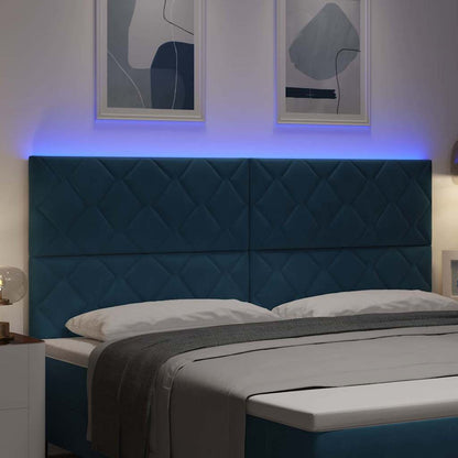 vidaXL LED Kopfteil Dunkelblau 200 cm Kunstleder
