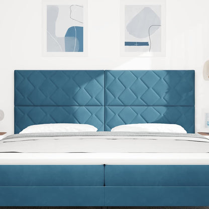 vidaXL LED Kopfteil Dunkelblau 200 cm Kunstleder