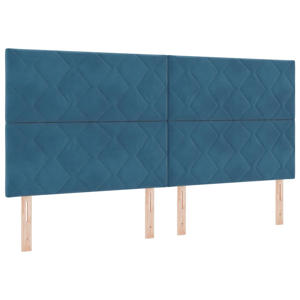 vidaXL LED Kopfteil Dunkelblau 200 cm Kunstleder