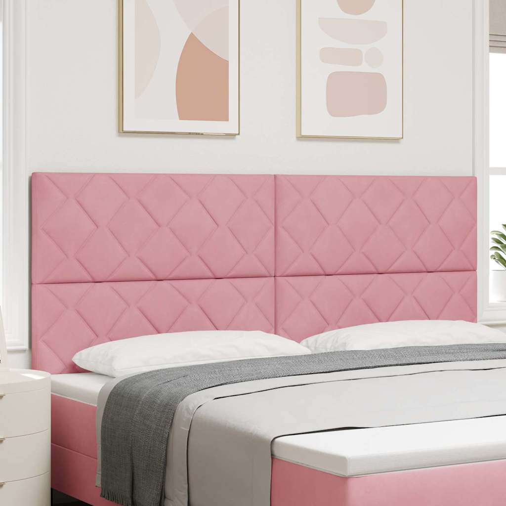 vidaXL LED Kopfteil Rosa 200 cm Kunstleder