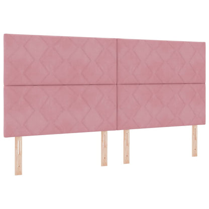 vidaXL LED Kopfteil Rosa 200 cm Kunstleder