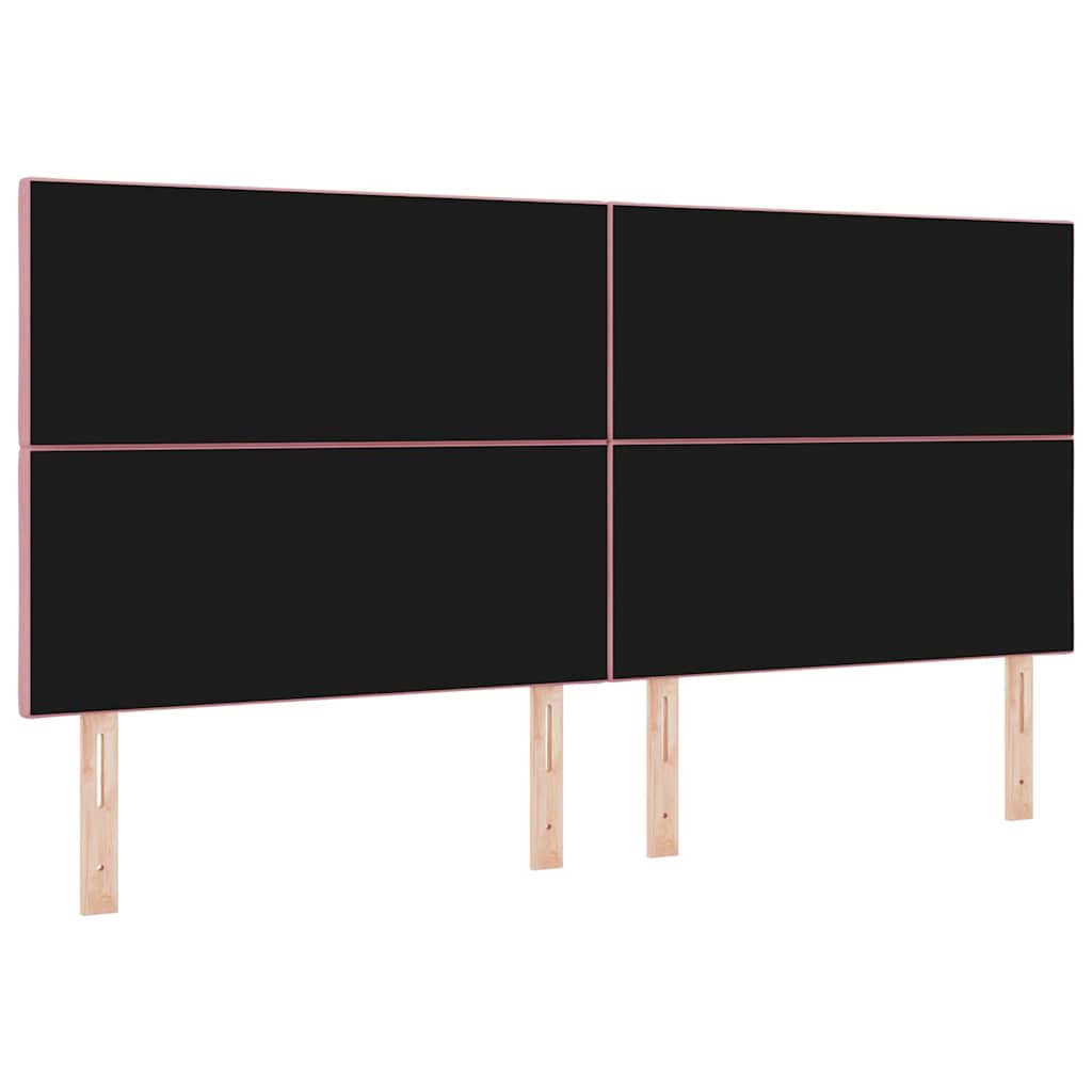 vidaXL LED Kopfteil Rosa 200 cm Kunstleder