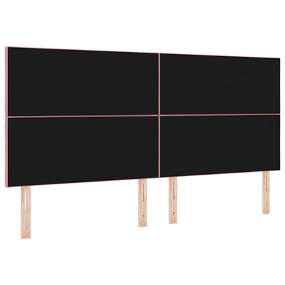vidaXL LED Kopfteil Rosa 200 cm Kunstleder