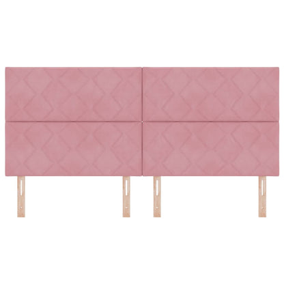vidaXL LED Kopfteil Rosa 200 cm Kunstleder