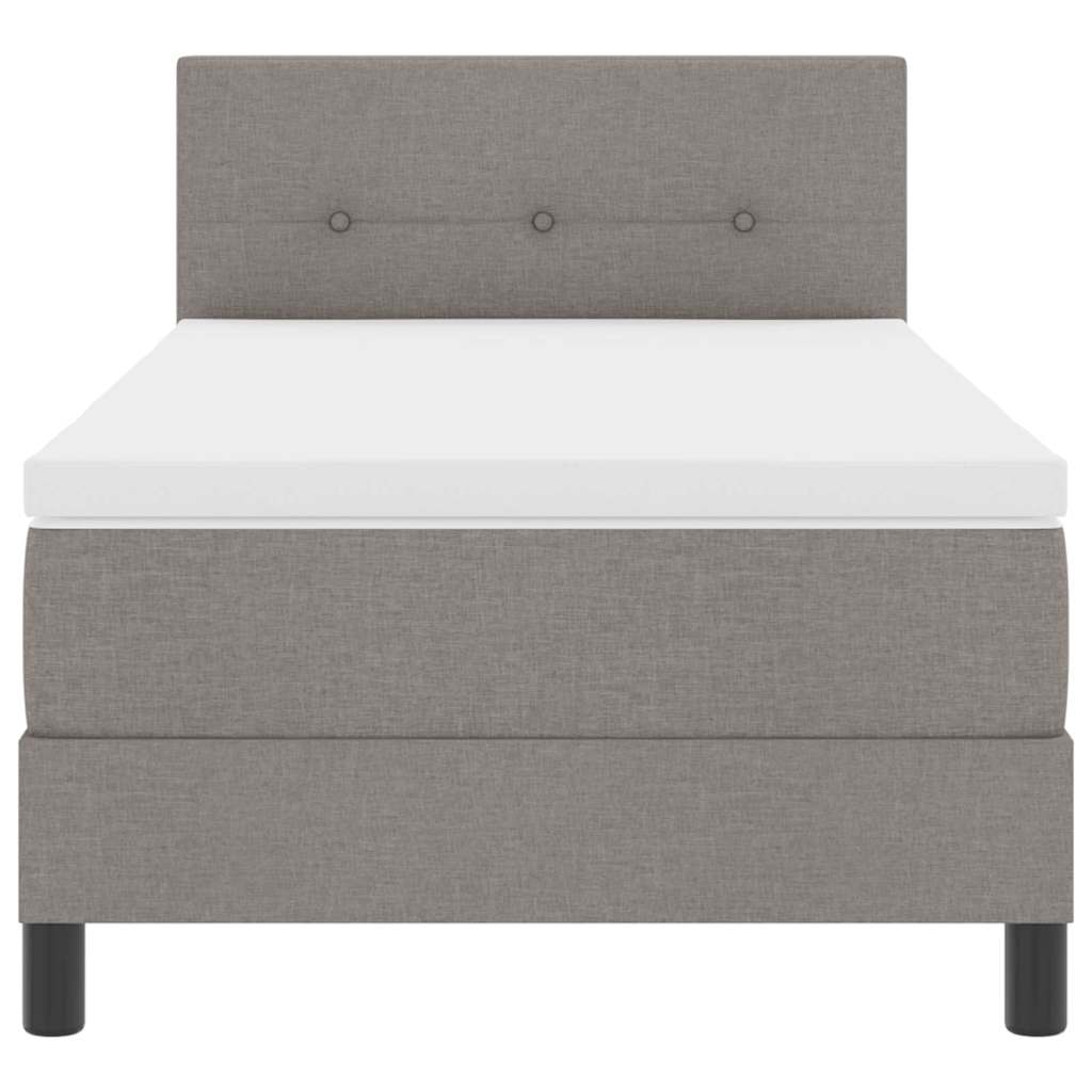 vidaXL Boxspringbett mit Matratze mit Kopfteil Taupe 90 x 190 cm Stoff