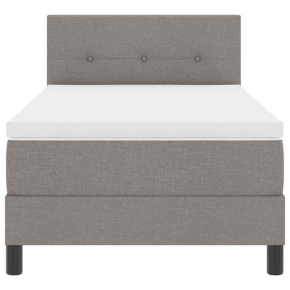 vidaXL Boxspringbett mit Matratze mit Kopfteil Taupe 90 x 190 cm Stoff