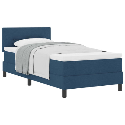 Boxspringbett mit Matratze mit Kopfteil Blau 90 x 190 cm Stoff