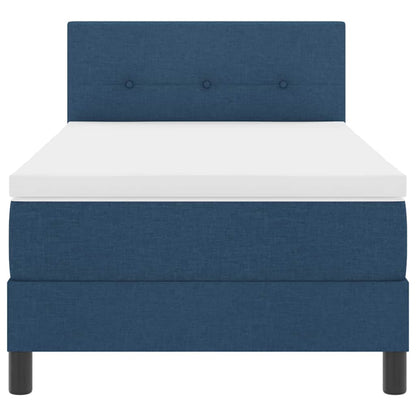 Boxspringbett mit Matratze mit Kopfteil Blau 90 x 190 cm Stoff