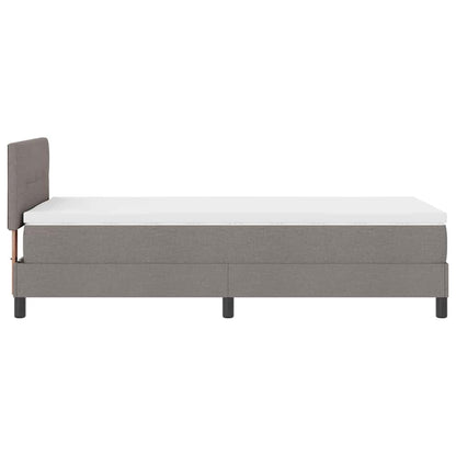 vidaXL Boxspringbett mit Matratze mit Kopfteil Taupe 90 x 200 cm Stoff