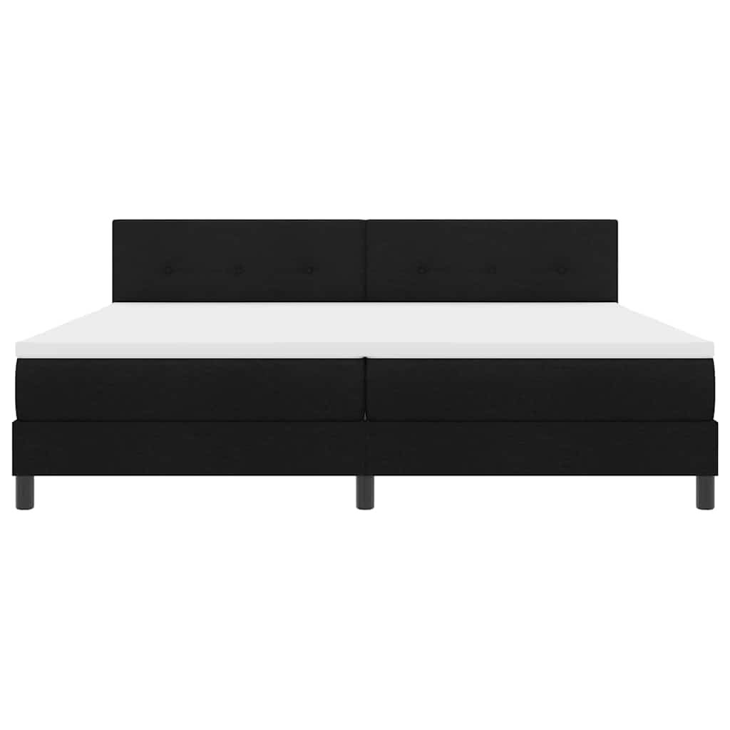 vidaXL Boxspringbett mit Matratze Schwarz 200 x 200 cm Stoff