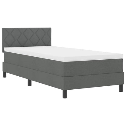 Boxspringbett mit Matratze Dunkelgrau 100 x 200 cm Stoff