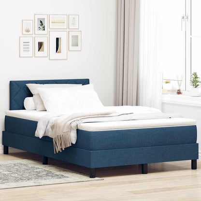 Boxspringbett mit Matratze mit Kopfteil Blau 120 x 190 cm Stoff