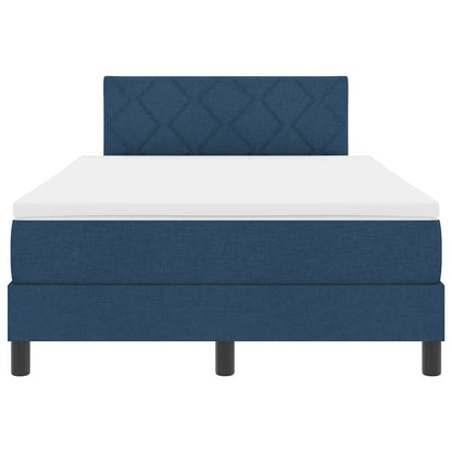 Boxspringbett mit Matratze mit Kopfteil Blau 120 x 190 cm Stoff