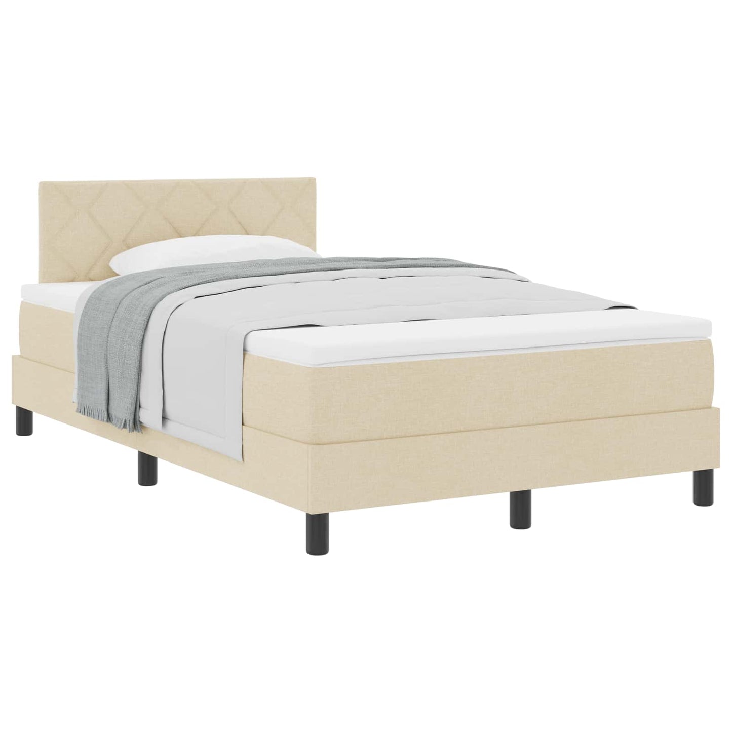 Boxspringbett mit Matratze Creme 120 x 200 cm Stoff