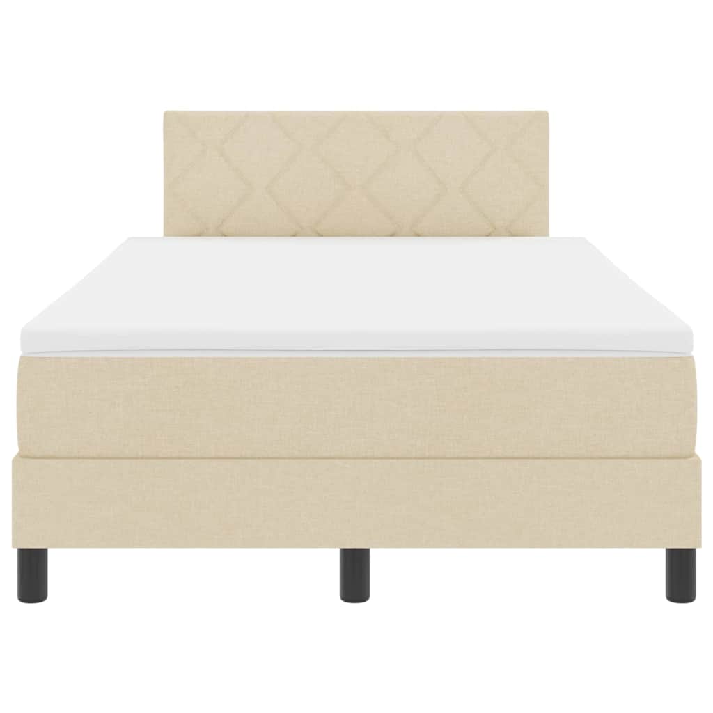 Boxspringbett mit Matratze Creme 120 x 200 cm Stoff