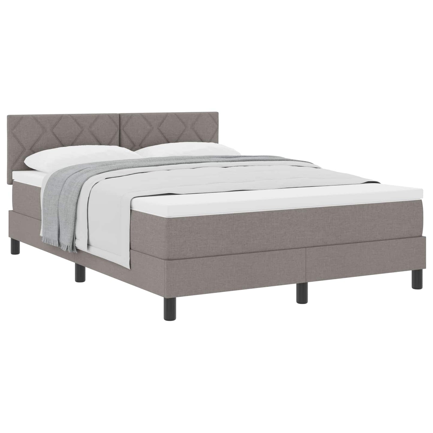 Boxspringbett mit Matratze Taupe 160 x 200 cm Stoff