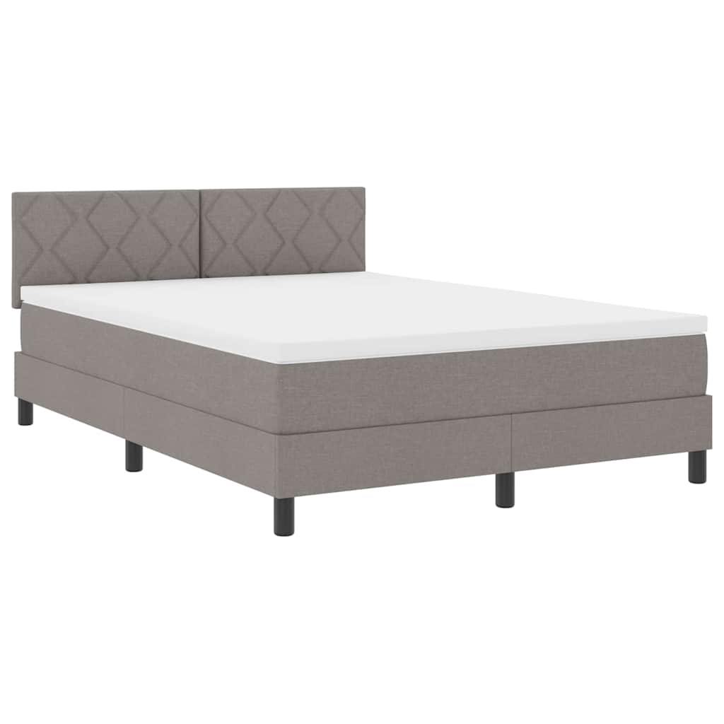 Boxspringbett mit Matratze Taupe 160 x 200 cm Stoff