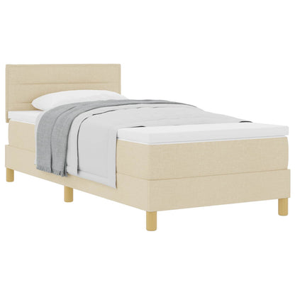 Boxspringbett mit Matratze mit Kopfteil Creme 80 x 200 cm Stoff