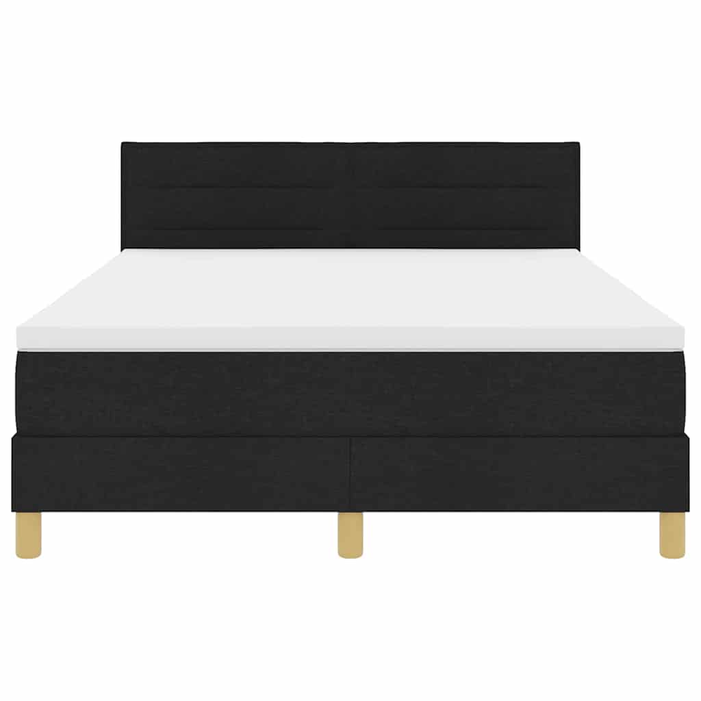 vidaXL Boxspringbett mit Matratze Schwarz 140 x 190 cm Stoff