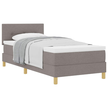 vidaXL Boxspringbett mit Matratze mit Kopfteil Taupe 90 x 190 cm Stoff