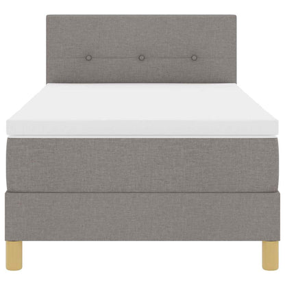 vidaXL Boxspringbett mit Matratze mit Kopfteil Taupe 90 x 190 cm Stoff