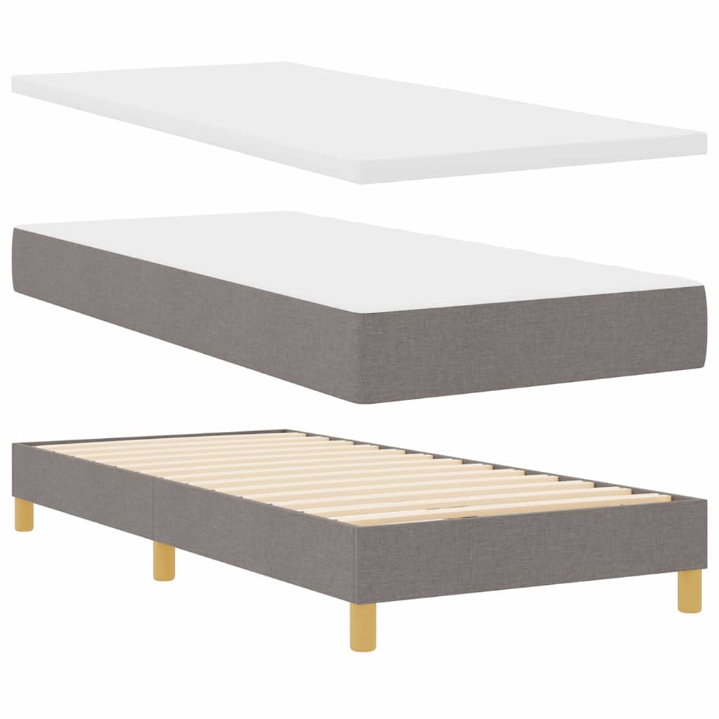 vidaXL Lit coffre avec matelas et tête de lit taupe 90 x 200 cm Tissu