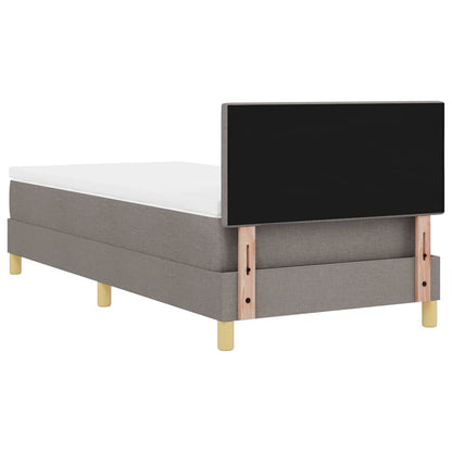 vidaXL Lit coffre avec matelas et tête de lit taupe 90 x 200 cm Tissu
