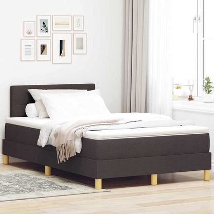 vidaXL Boxspringbett mit Matratze Dunkelbraun 120 x 200 cm Stoff