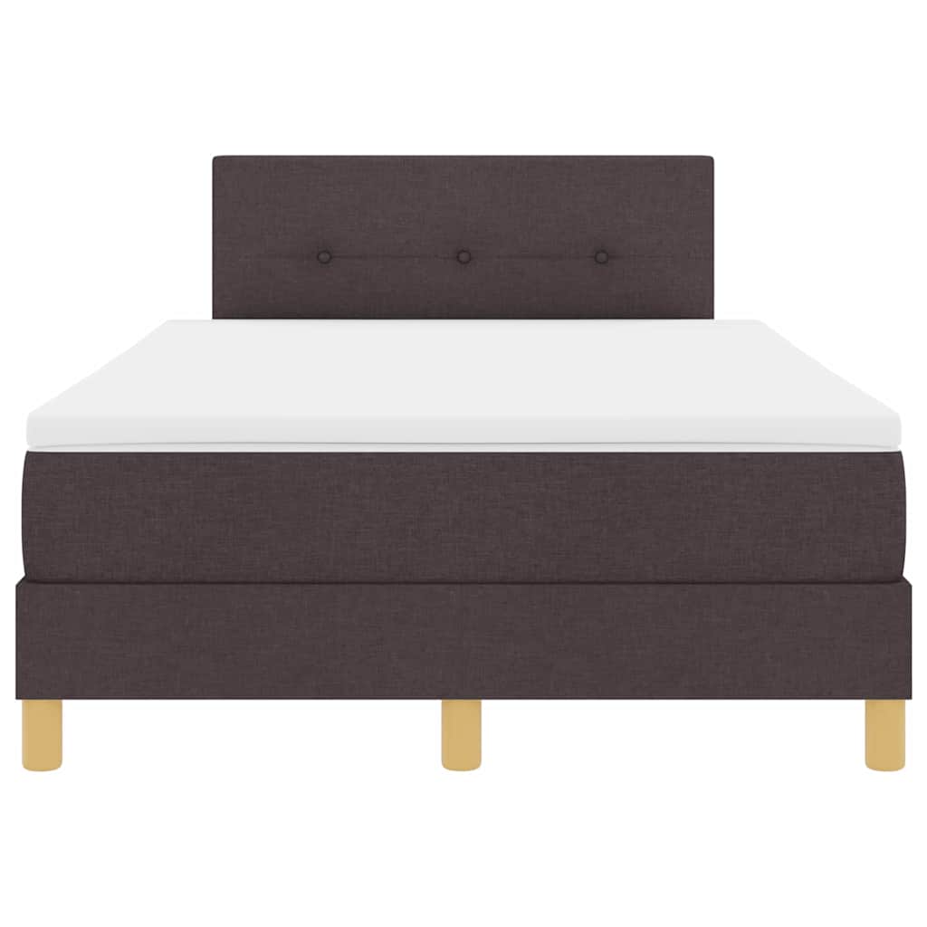 vidaXL Boxspringbett mit Matratze Dunkelbraun 120 x 200 cm Stoff