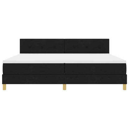 vidaXL Boxspringbett mit Matratze Schwarz 200 x 200 cm Stoff