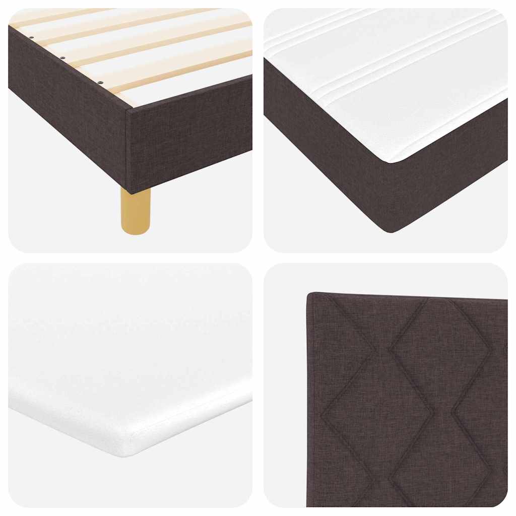 vidaXL Boxspringbett mit Matratze Dunkelbraun 120 x 200 cm Stoff