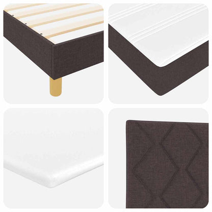 vidaXL Boxspringbett mit Matratze Dunkelbraun 120 x 200 cm Stoff