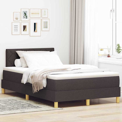 vidaXL Boxspringbett mit Matratze Dunkelbraun 120 x 200 cm Stoff