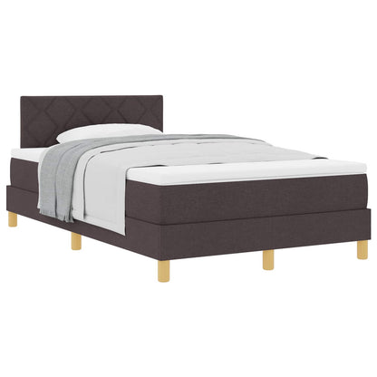 vidaXL Boxspringbett mit Matratze Dunkelbraun 120 x 200 cm Stoff