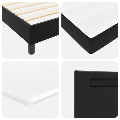 vidaXL Boxspringbett mit Matratze Schwarz 160 x 200 cm Kunstleder