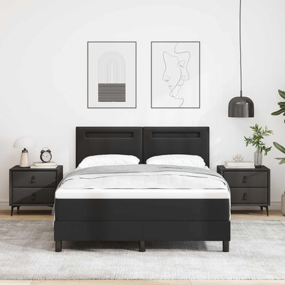 vidaXL Boxspringbett mit Matratze Schwarz 160 x 200 cm Kunstleder