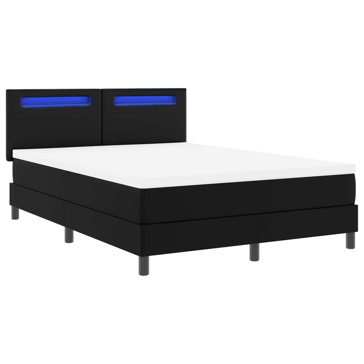 vidaXL Boxspringbett mit Matratze Schwarz 160 x 200 cm Kunstleder