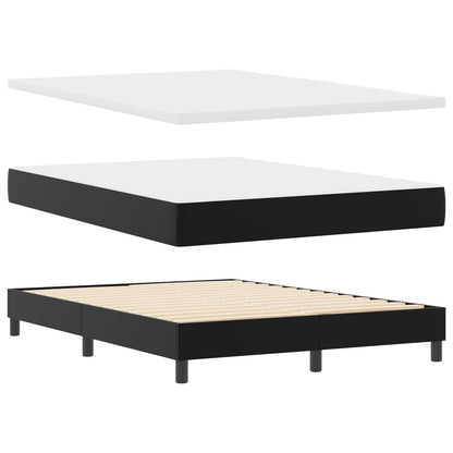 vidaXL Boxspringbett mit Matratze Schwarz 160 x 200 cm Kunstleder