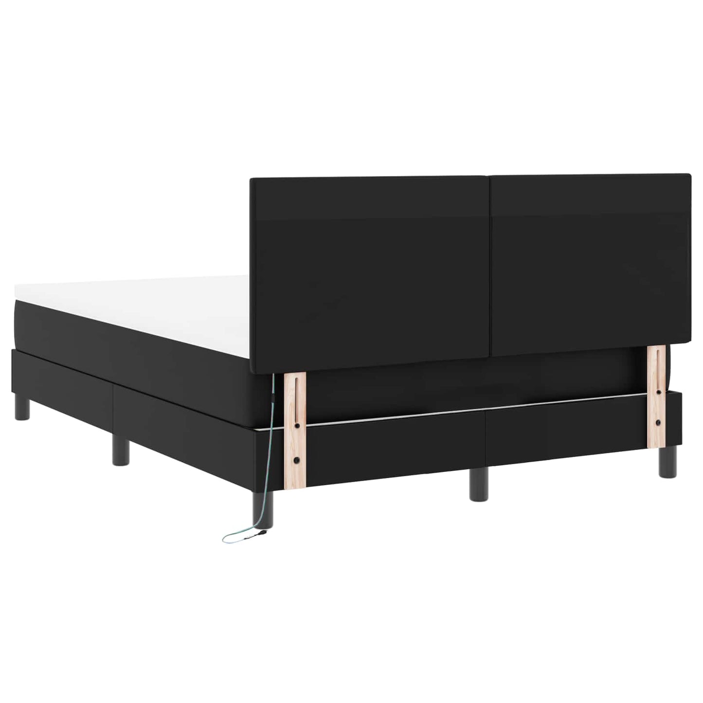 vidaXL Boxspringbett mit Matratze Schwarz 160 x 200 cm Kunstleder