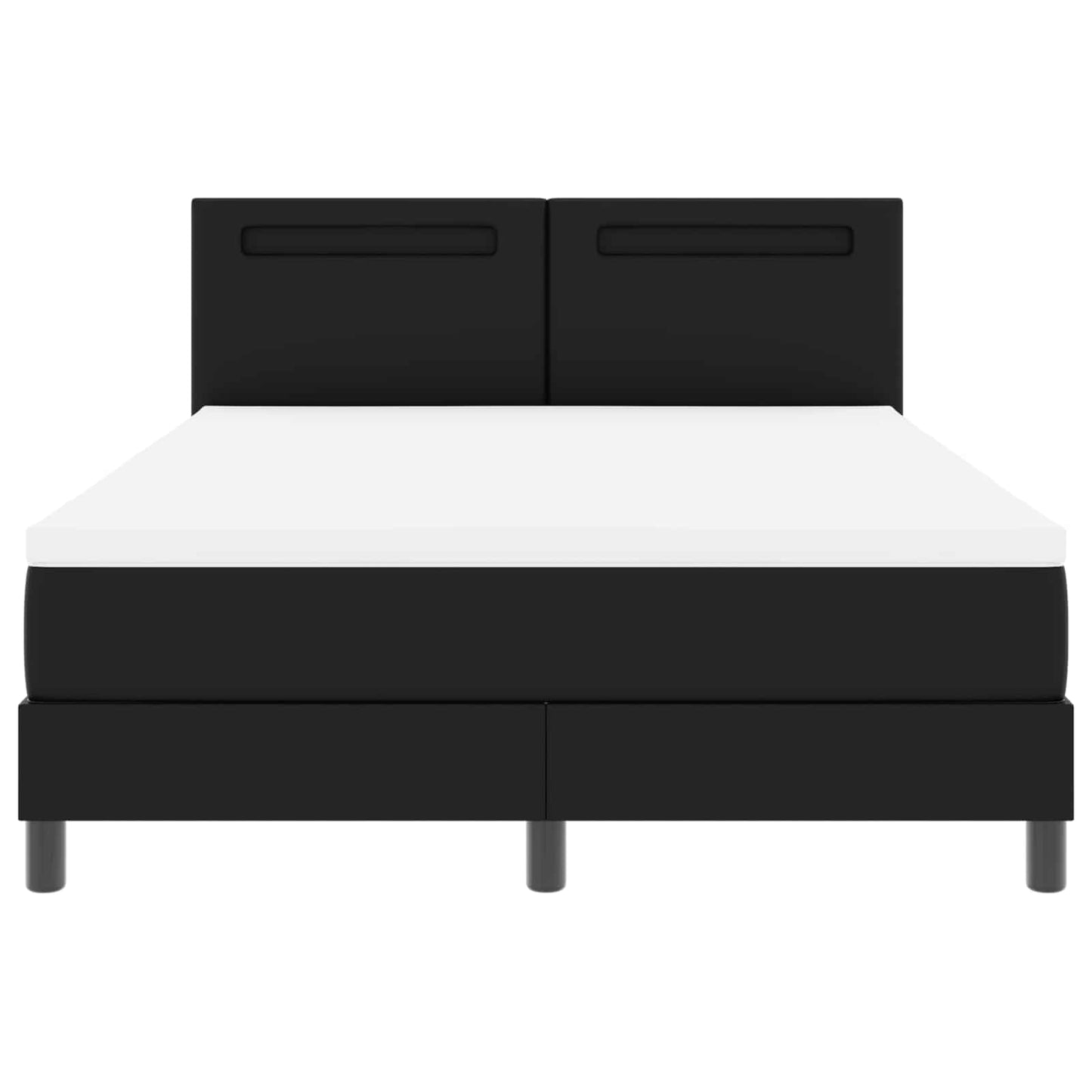 vidaXL Boxspringbett mit Matratze Schwarz 160 x 200 cm Kunstleder