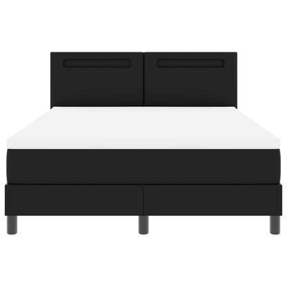 vidaXL Boxspringbett mit Matratze Schwarz 160 x 200 cm Kunstleder