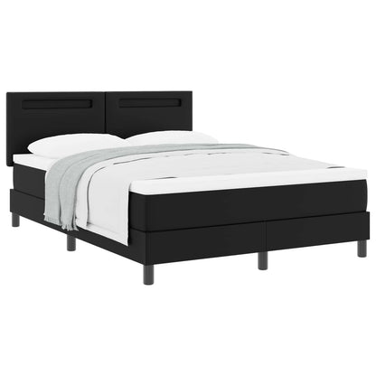vidaXL Boxspringbett mit Matratze Schwarz 160 x 200 cm Kunstleder