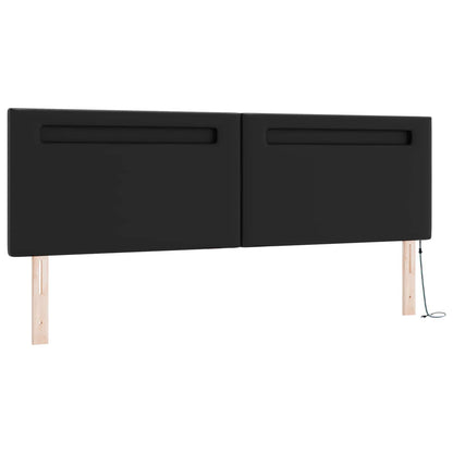 vidaXL Boxspringbett mit Matratze Schwarz 180 x 200 cm Kunstleder