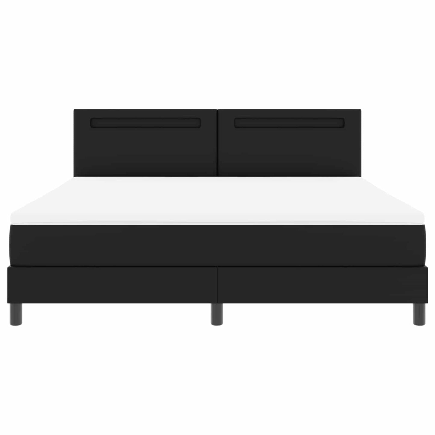 vidaXL Boxspringbett mit Matratze Schwarz 180 x 200 cm Kunstleder