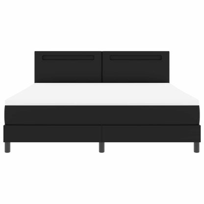 vidaXL Boxspringbett mit Matratze Schwarz 180 x 200 cm Kunstleder